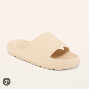 Old Navy Platform Slide EVA Sandals Kids 3-4‎ Beige Pillow Cloud Cushion Chunky